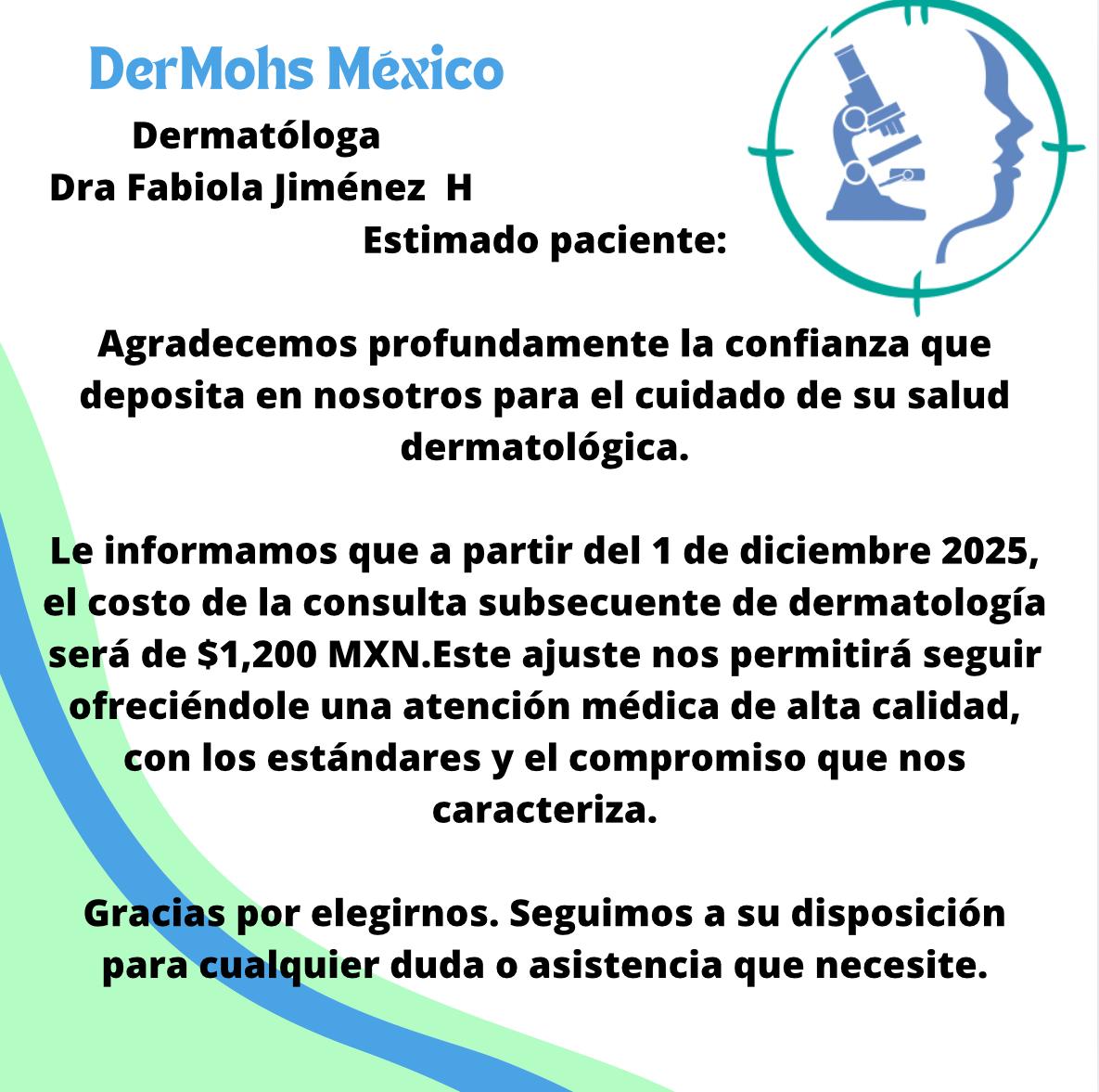 actualizacion de precios 2026 dermohs